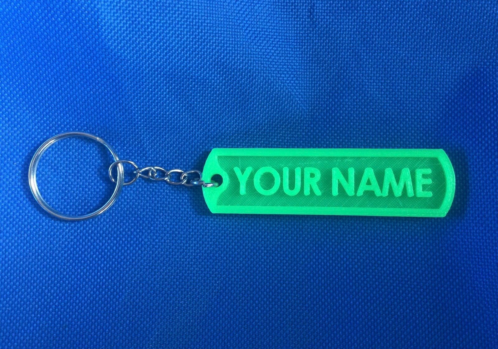 AOYOU3D-Custom Name Keychain (Luggage Tag), 3D printed, Left-Chain