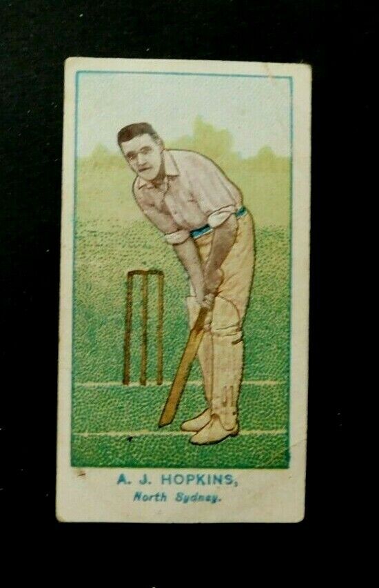 1905 WILLS Cigarette Card Australian Club Cricketers A J Hopkins - North Sydney