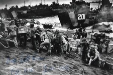 George Bowers auto/sign 4x6 photo Pacific Theater Iwo Jima WW II RARE COA LOOK picture