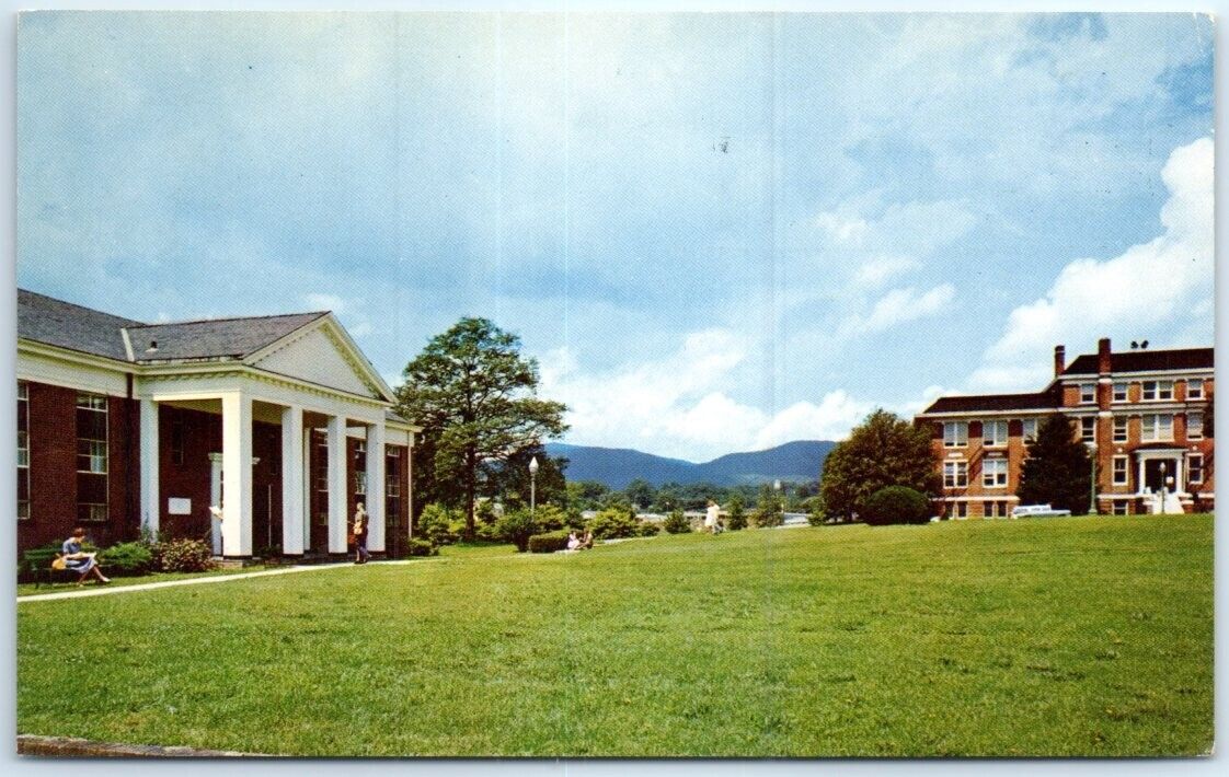 Postcard - James Addison Jones Library & Dunham Hall, Brevard College, NC