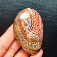 TOP 133G Natural Polished Silk Banded Lace Agate Crystal Stone Madagascar L439 picture