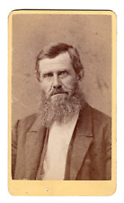 SHELBURNE FALLS MASS 1880s Victorian Man Long Beard CDV by J. K. PATCH picture