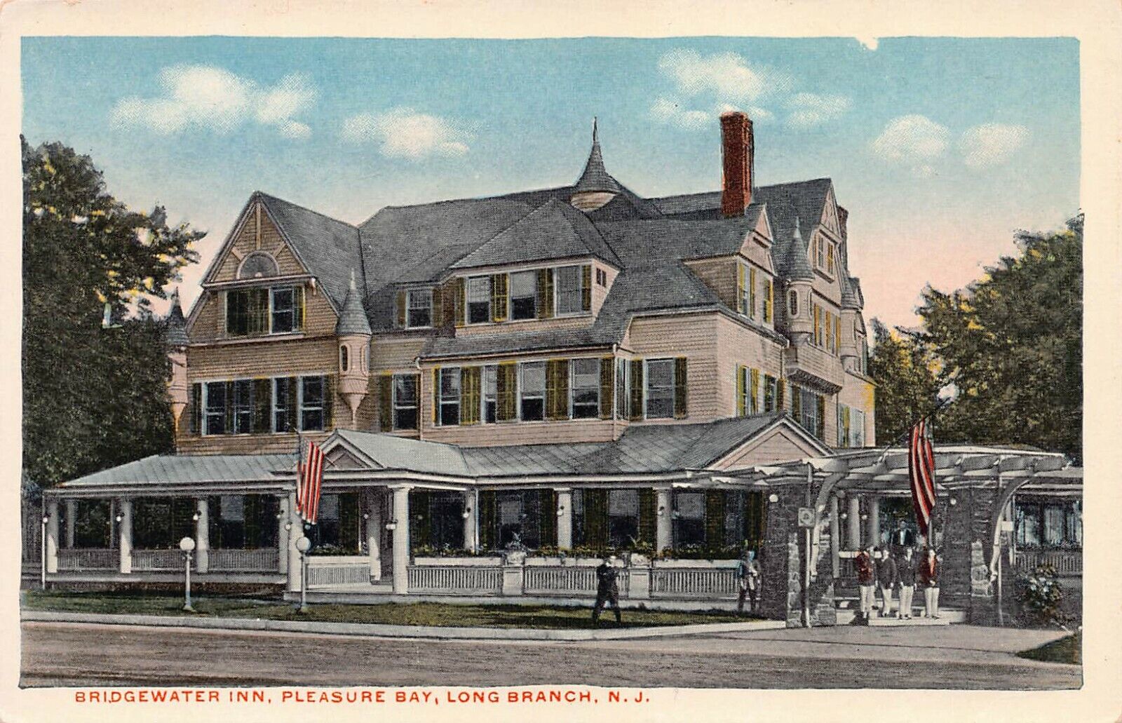 Bridgewater Inn, Pleasure Bay, Long Branch, New Jersey, Early Postcard, Unused