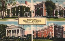 Postcard CT Middletown Wesleyan University Multi View Linen Vintage PC G2973 picture