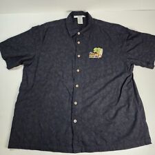 Disney Parks Mickey In Paradise Men's Embroidered Shirt XXL Black Surf Beach picture