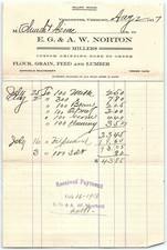 1917 Vergennes, VT Millers billhead, E. G. & A. W. Norton picture