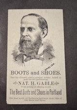 1880 Nat H Gable Portland Boots Shoes Pocket Calendar Trade Card VTG Weston WV picture