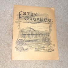Antique Estey Organ Co Brattleboro CT Piano Organ Sales Catalog Book picture
