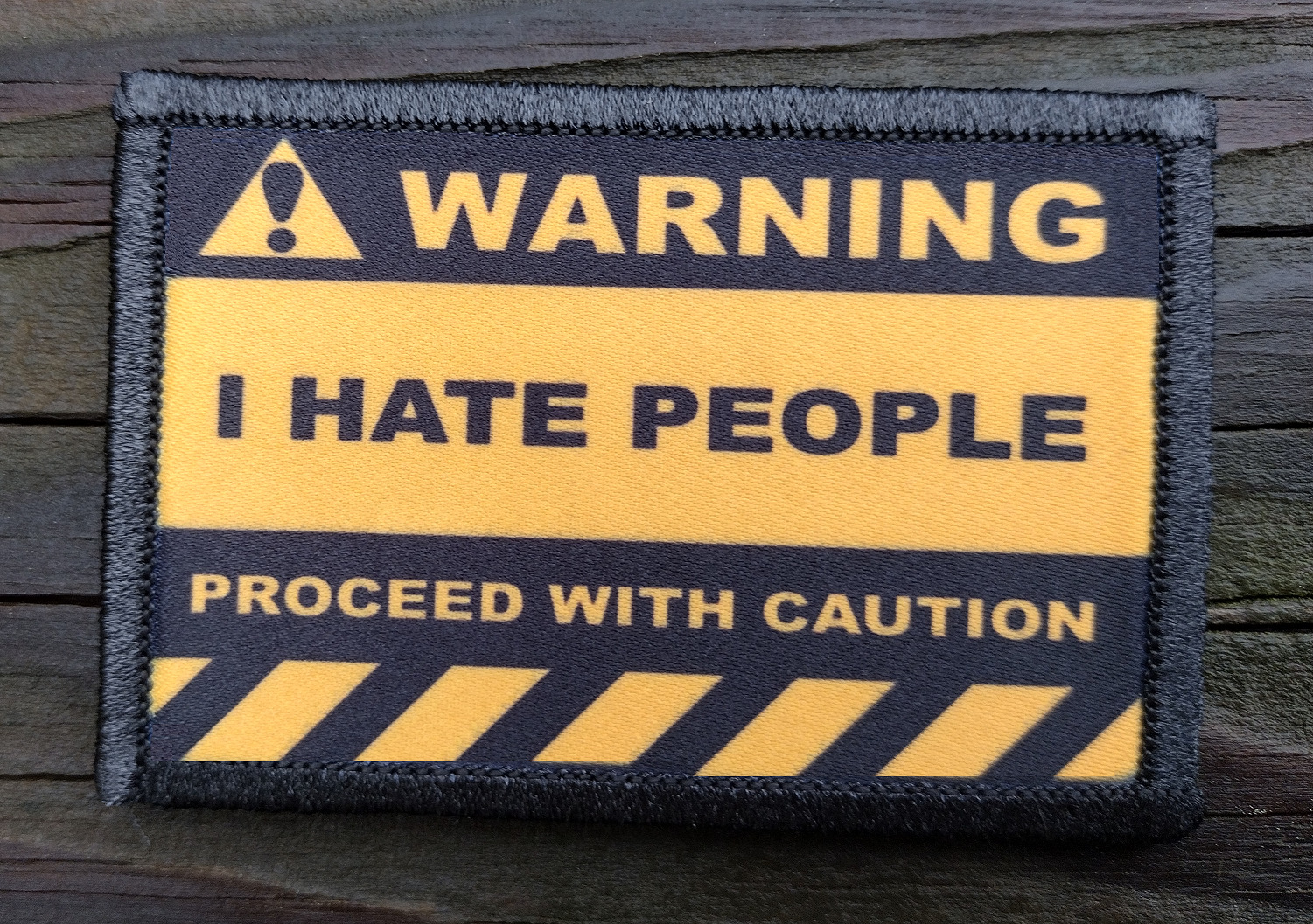 Warning I Hate People Morale Patch Hook and Loop Funny Army Custom Tactical 2A