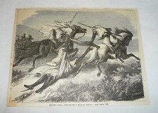1879 magazine engraving ~ DESERT LIFE, RESCUE OF A FALLEN SHEIK picture