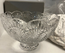 Waterford Crystal Scalloped Centerpiece Serving Bowl 9.5x6 Fruit Punch w Box EUC picture
