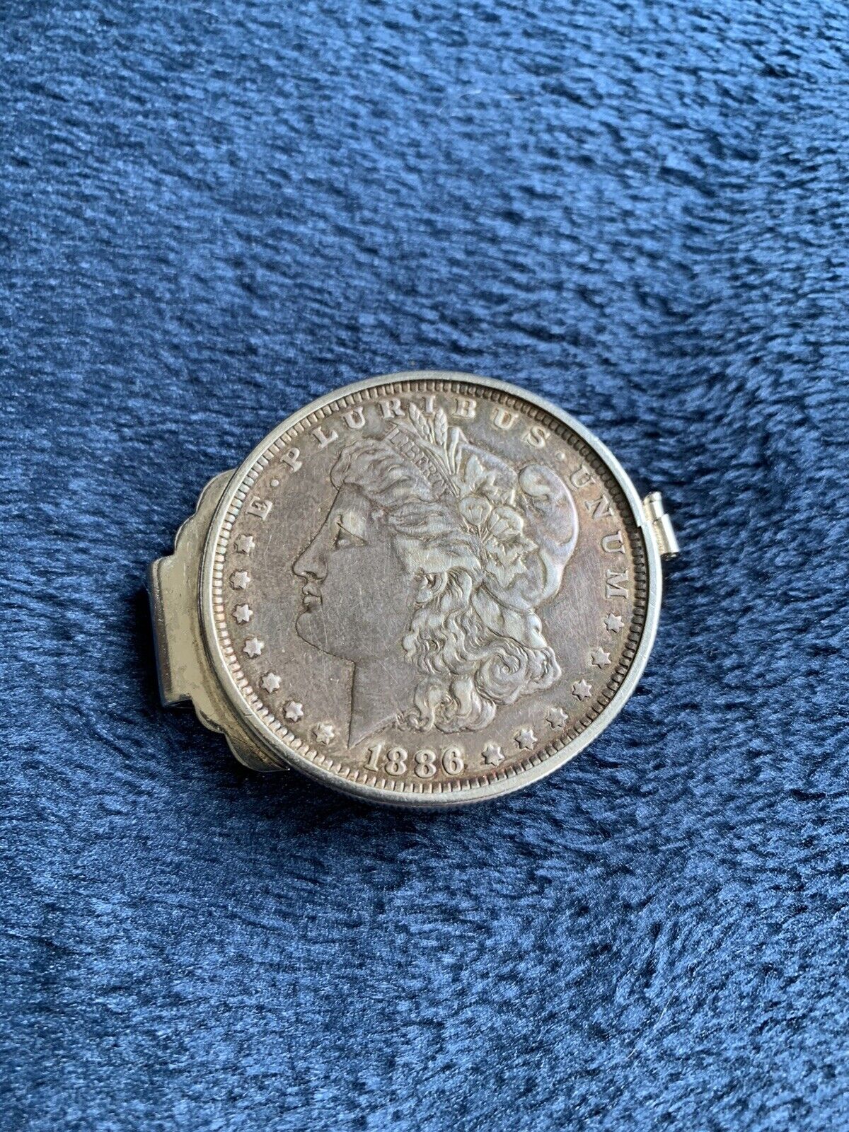 1886 Sterling Silver Morgan Dollar Money Clip Anson Collectible