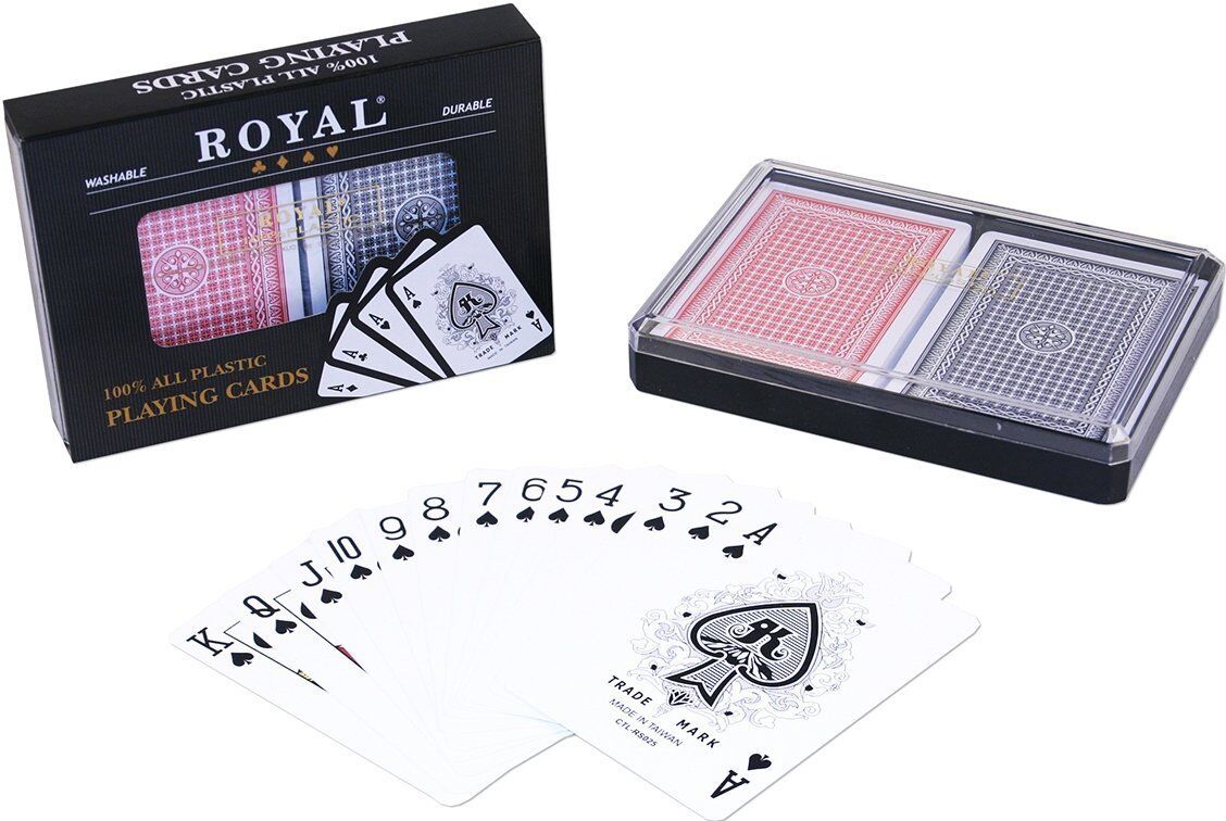 2-Pack of Royal 100% Plastic Playing Cards Set - Washable, Waterproof