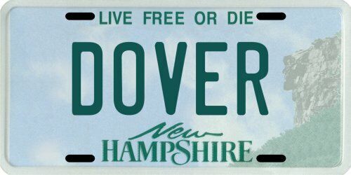 Dover New Hampshire Aluminum License Plate