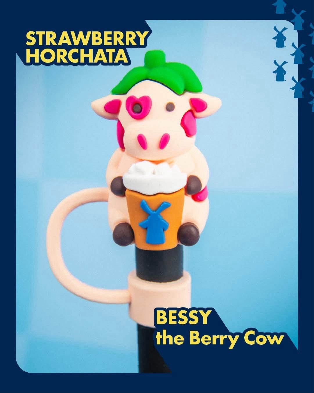 Dutch Bros Bessy The Berry Cow Straw Topper / Charm September 29 2026 Dutch Bros Bessy The Berry Cow Straw Topper / Charm September 29 2026