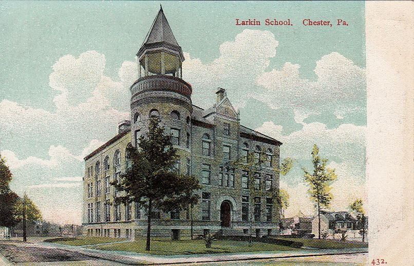 Postcard Larkin School Chester PA 