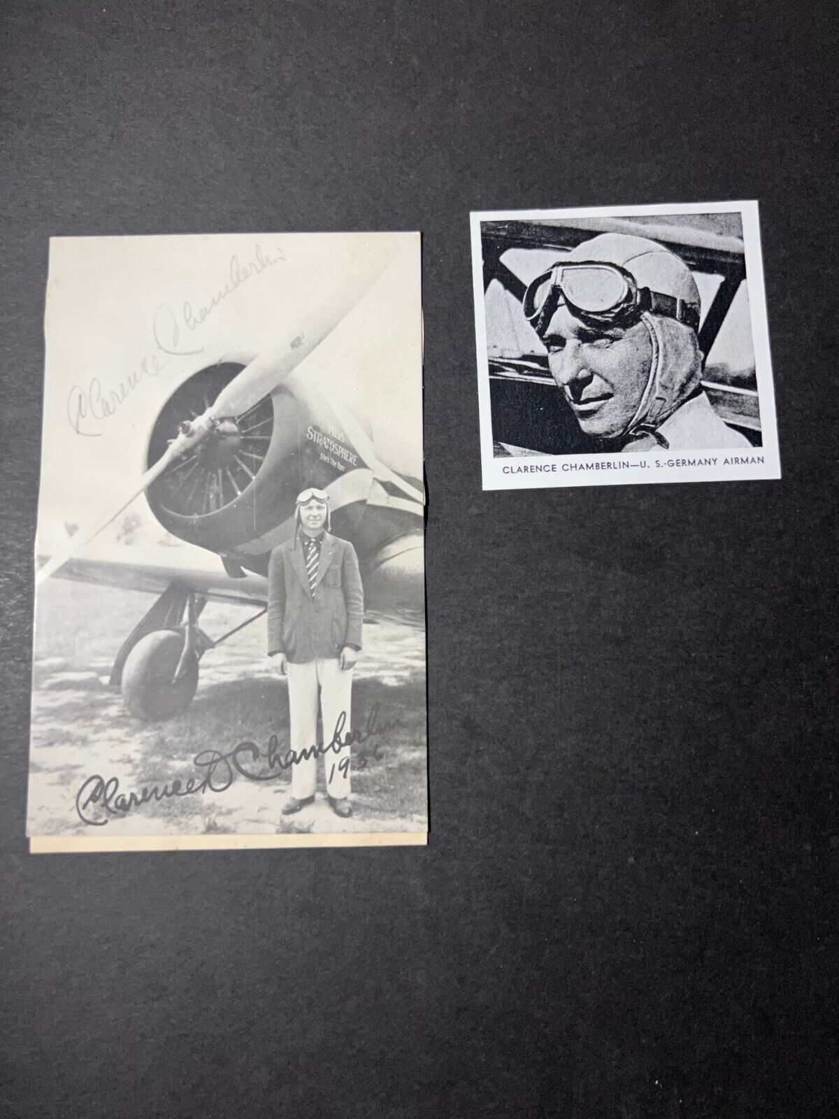 Mint Clarence Chamberlin Aviation Postcard US Germany Airman Signature Signed