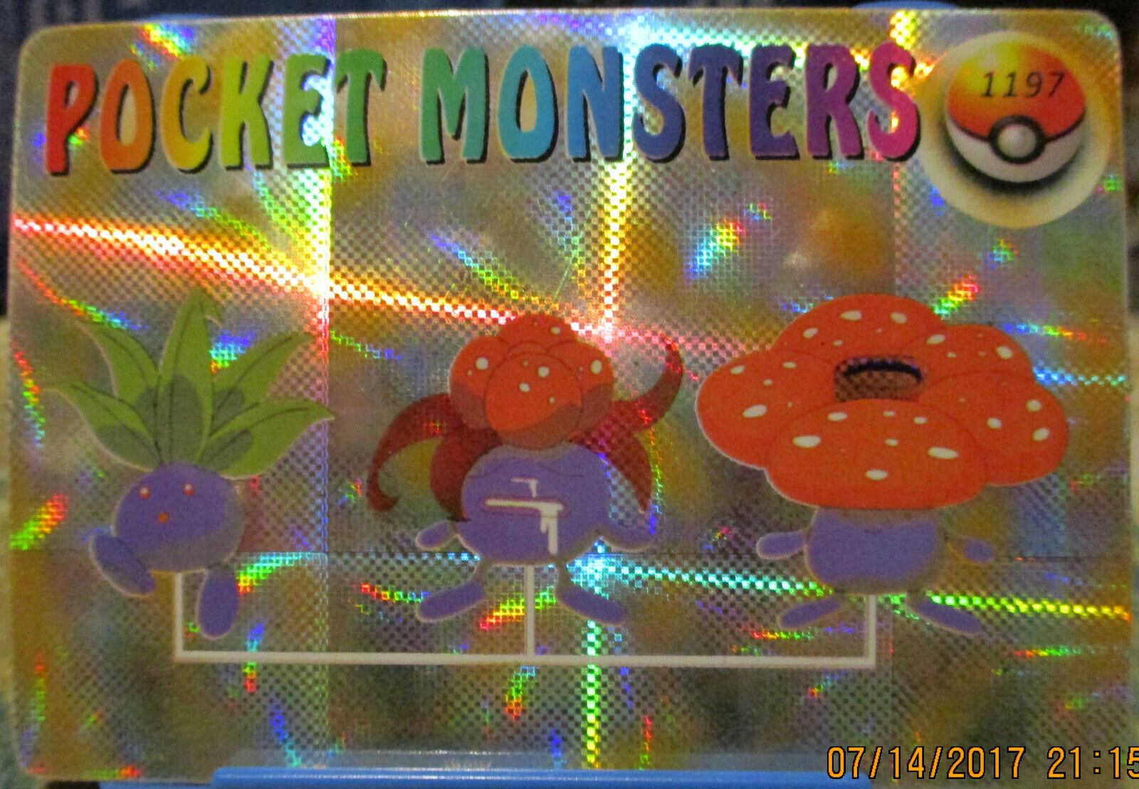 Oddish++ & Caterpie++ (1) Rare Pocket Monsters vending machine Holofoil Sticker