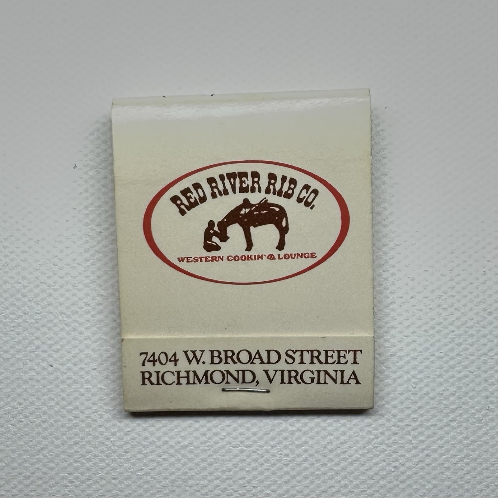 Red River Rib Unstruck Matchbook Richmond VA Western Cookin\' Lounge PID103 Red River Rib Unstruck Matchbook Richmond VA Western Cookin\' Lounge PID103