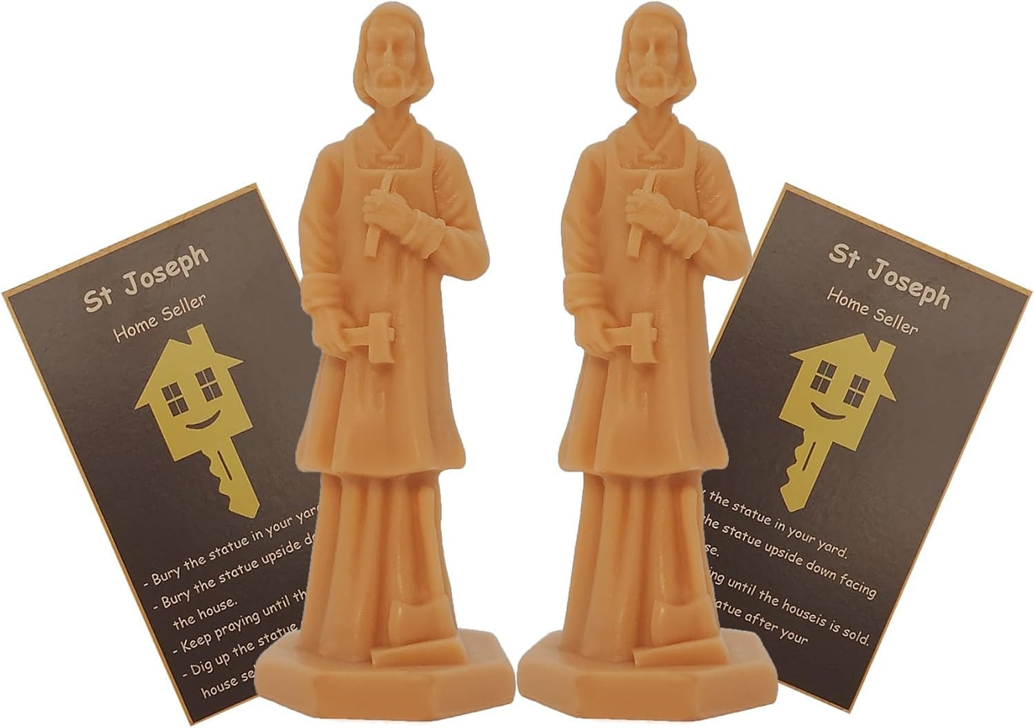St Joseph Statue for Selling House Set of 2 with Instruction Cards St Joseph Statue for Selling House Set of 2 with Instruction Cards