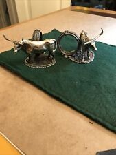 Reed & Barton Pair Of Texas Longhorn Napkin Holders picture