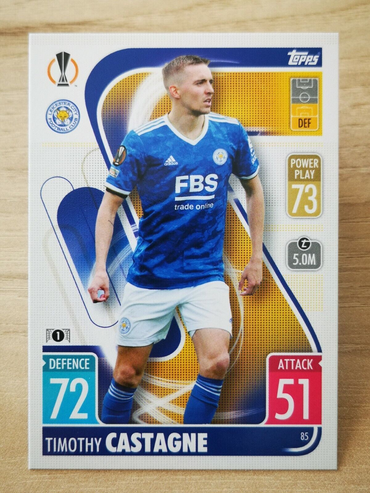 Topps C72 match attax 2021-22 champions league #85 Timothy Castagne - Leicester