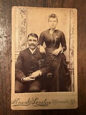 Photograph CDV Man & Woman Huard & Langlois Studio Winooski, VT Cabinet Card picture