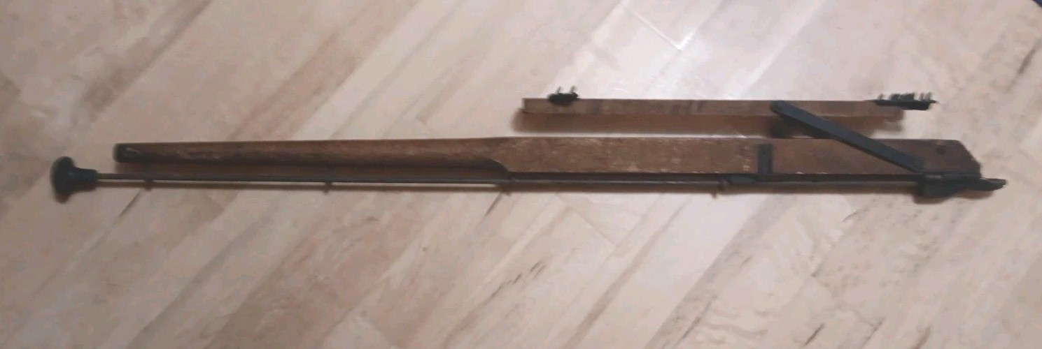 Antique Belvidere Wood & Metal Carpet Stretcher & Tacker, 1890s Antique Belvidere Wood & Metal Carpet Stretcher & Tacker, 1890s