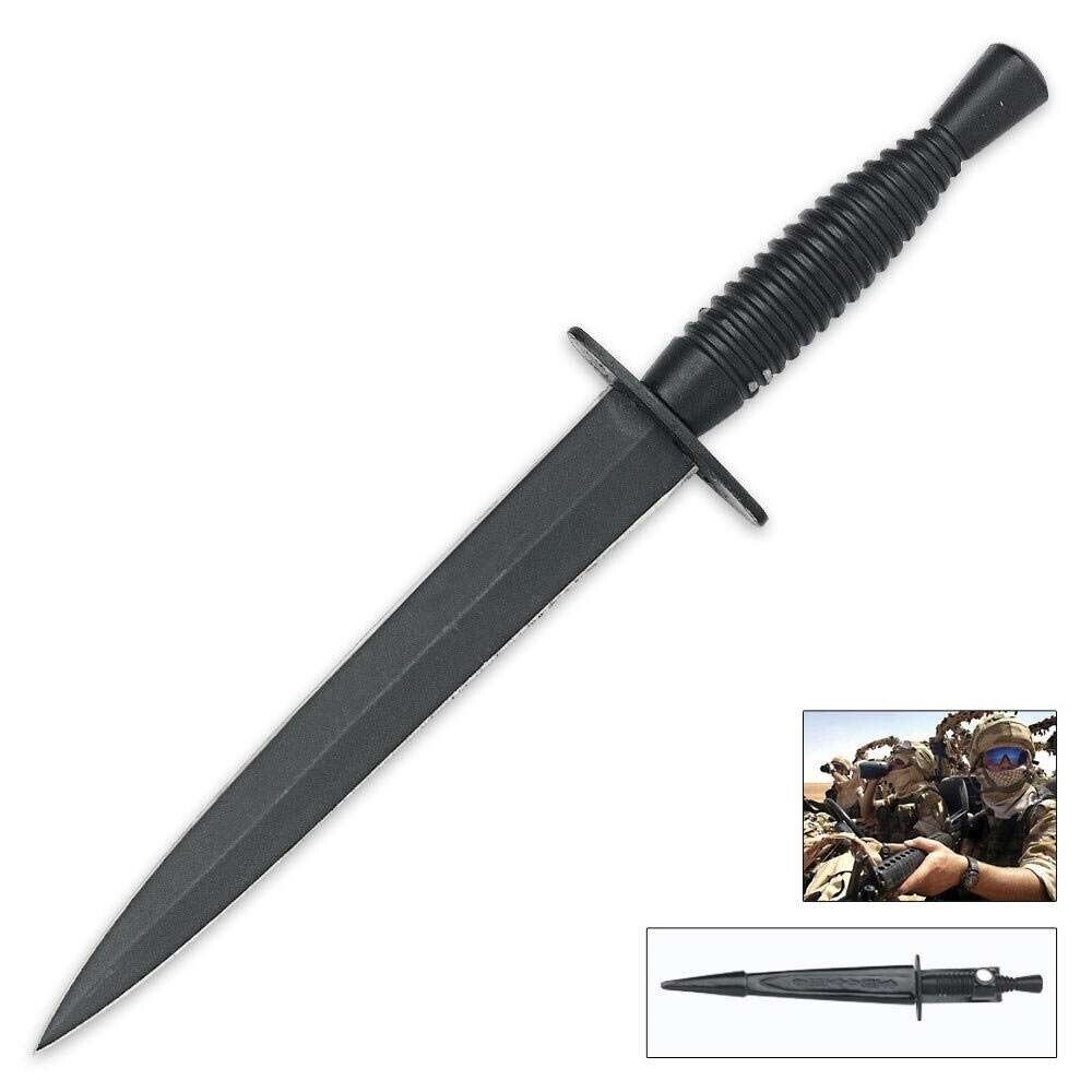 11 Inch Royal British Commando Knife Dagger Based on the FS w/ Leather Sheath