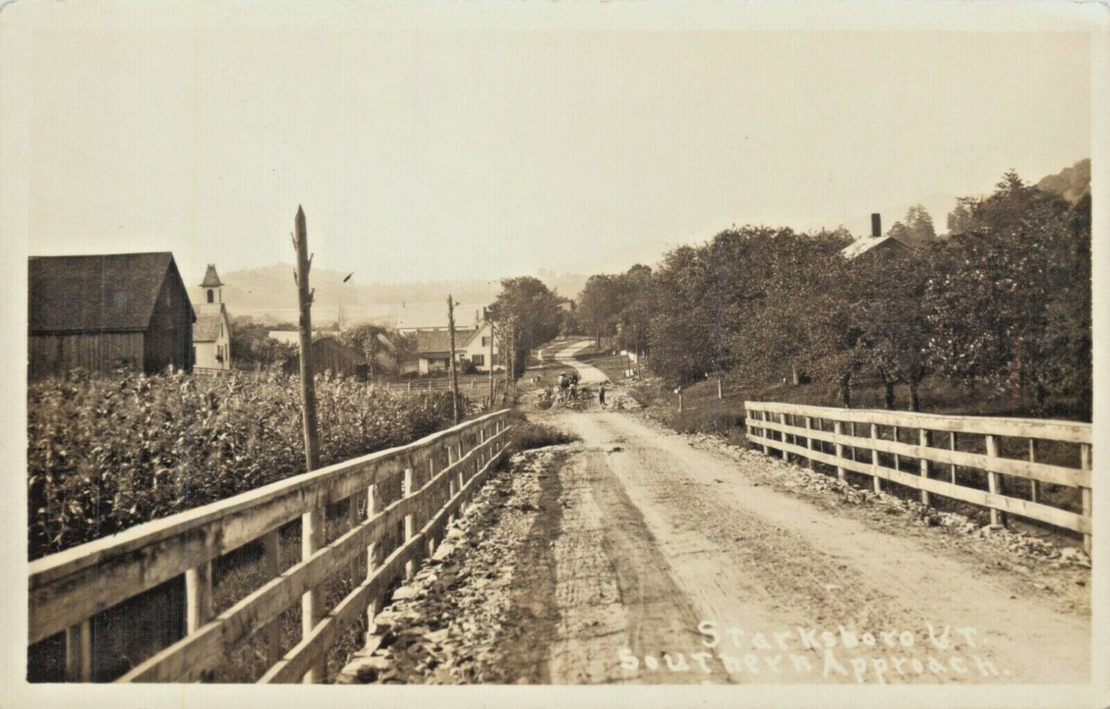 A View Of The Southern Approach To Starksboro, Vermont VT RPPC 