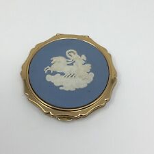 Vintage Stratton Blue Wedgwood Compact Mirror England Chariot picture