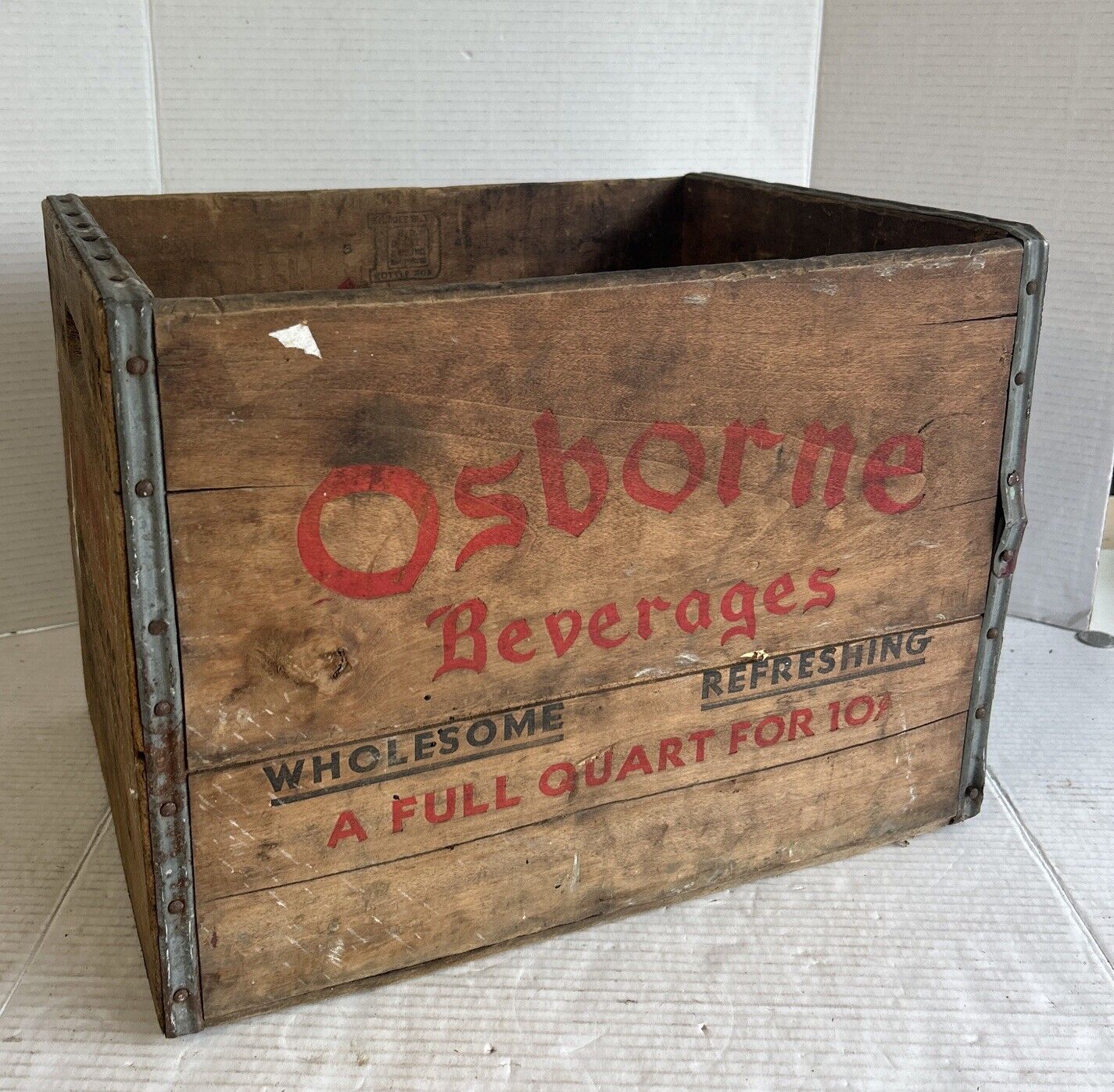 Vintage Wood Crate Osborne Beverages Newark NJ