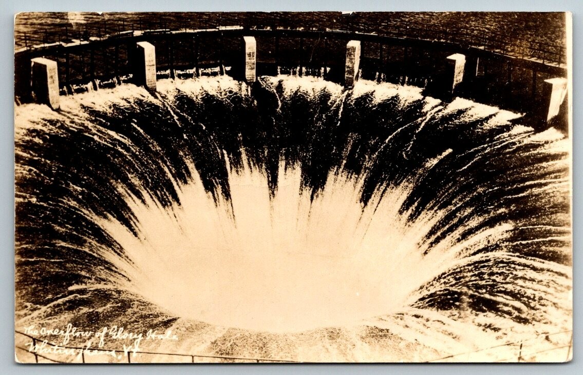 RPPC Overflow of Glory Hole Whitingham Vermont Real Photo Postcard c1920 RPPC Overflow of Glory Hole Whitingham Vermont Real Photo Postcard c1920