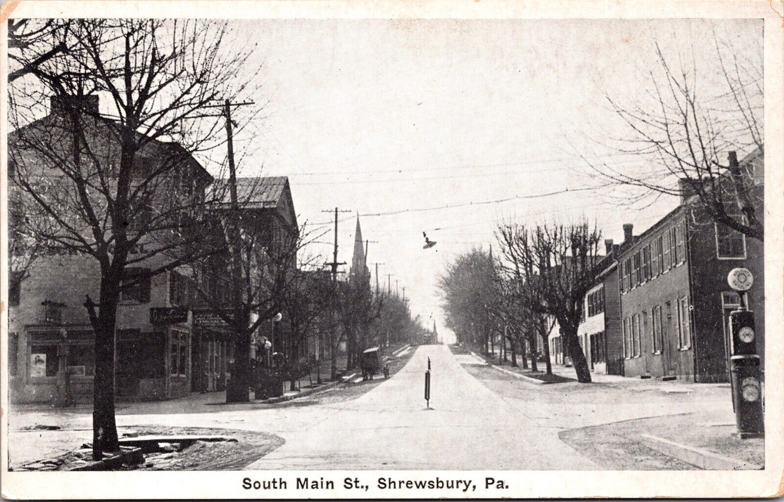 Postcard South Main Street in Shrewsbury, Pennsylvania~3751