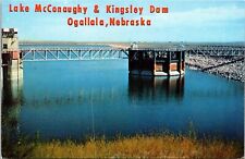 Greetings Lake McConaughy Kingsley Dam Ogallala Nebraska NE Postcard VTG UNP picture