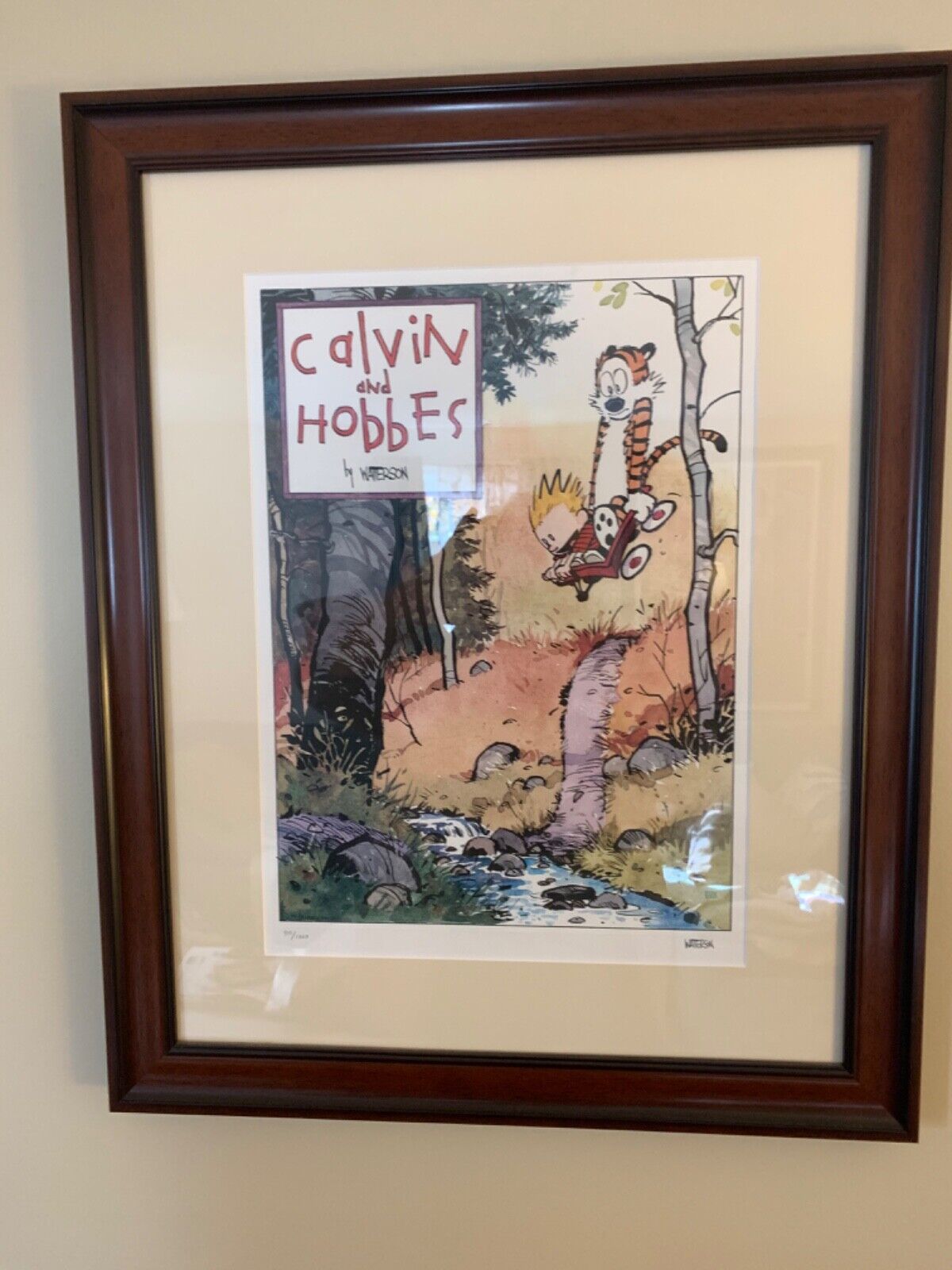 Calvin and Hobbes signed and numbered Lithograph (1992)