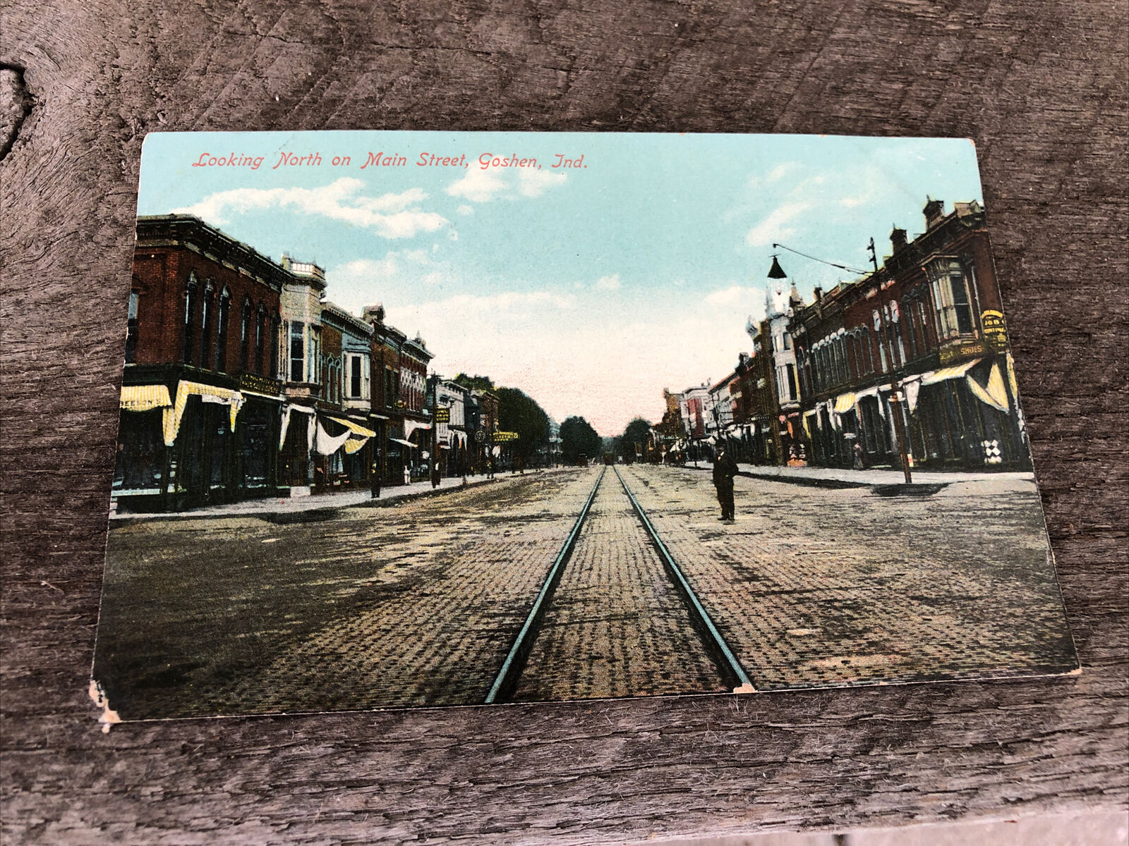 Goshen Indiana Unused Divided Back Postcard Post Card Main Street  1915 Germany