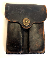 US Army Leather 1911 dual Magazine Pouch Jeffersonville Quartermaster 1946 (S) picture