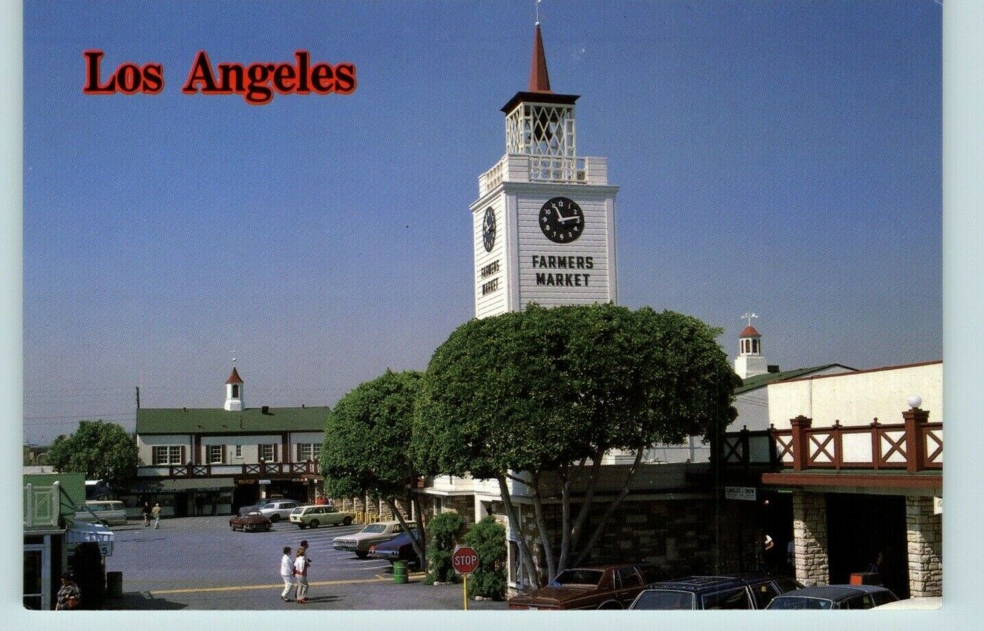 Los Angeles Farmers Market at 3rd & Fairfax west LA Postcard adverting vintage