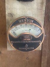 Antique Weston Electrical Instrument Voltmeter Newark NJ Gage Model 24 Steampunk picture