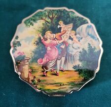 Unused Vintage STRATTON Compact Victorian Scene Cupid Fountain Kiss England picture
