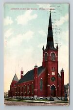Marshfield WI-Wisconsin, Lutheran Church and School, c1907 Vintage Postcard picture