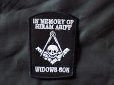 Masonic Widows Sons Hiram Abiff Patch Square Compass Iron Sew Fraternity NEW picture