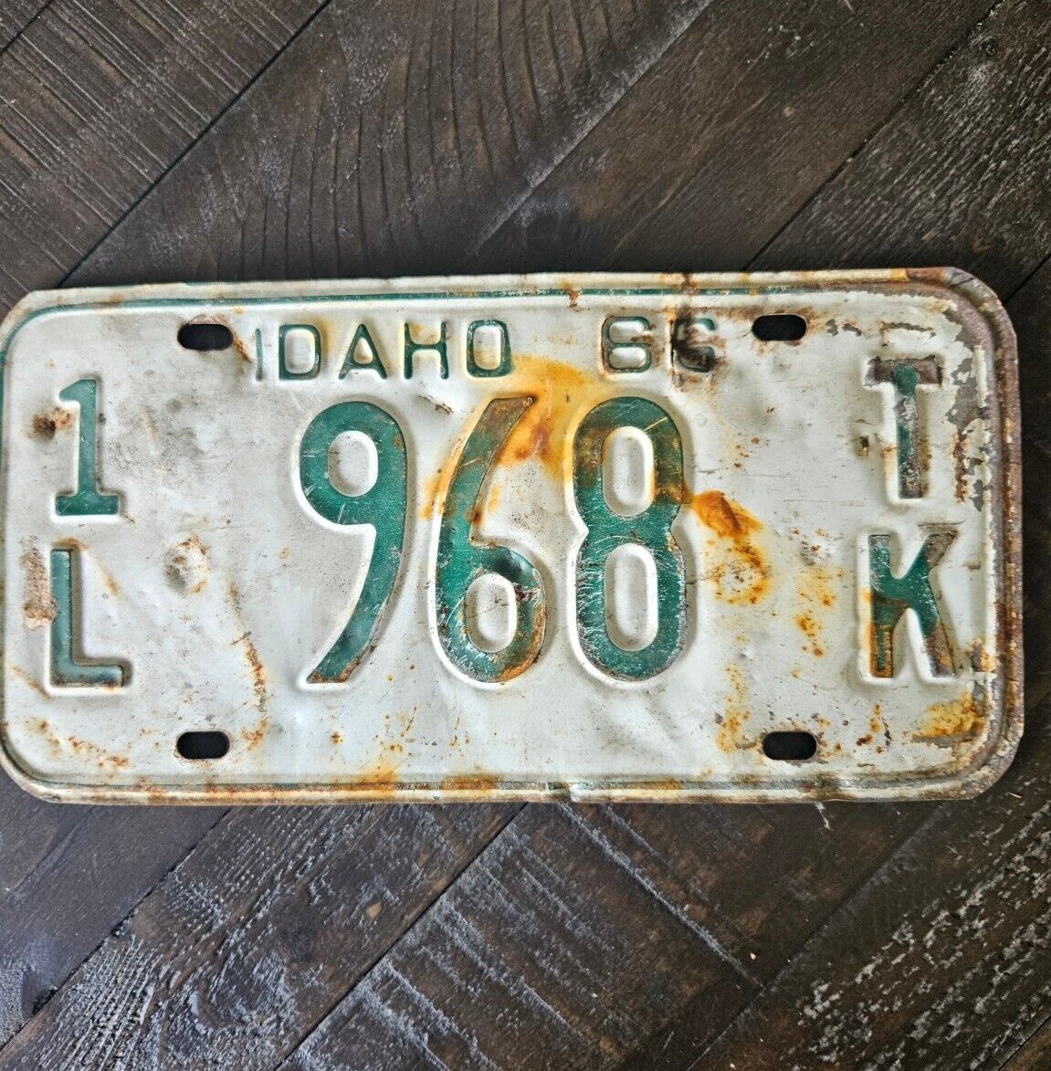 1966 Idaho Truck License Plate 3L 968 Lewis County Classic Collector Rustic