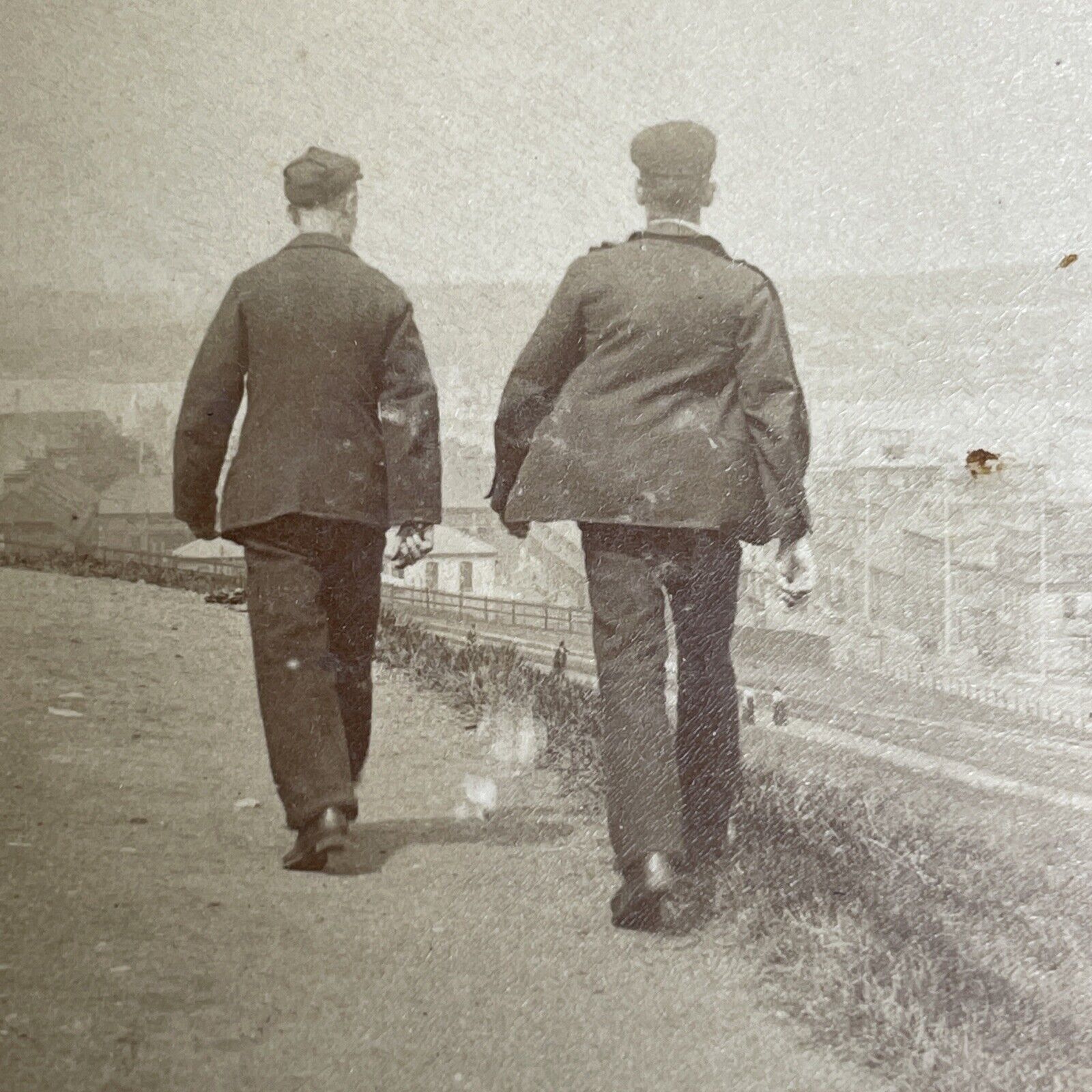 Antique 1899 Men Walking In Halifax Nova Scotia Stereoview Photo Card PC857