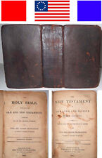1812 Antique SIGNED REVOLUTIONARY WAR 1ST STEREOTYPED HOLY BIBLE O+NEW TESTAMENT picture