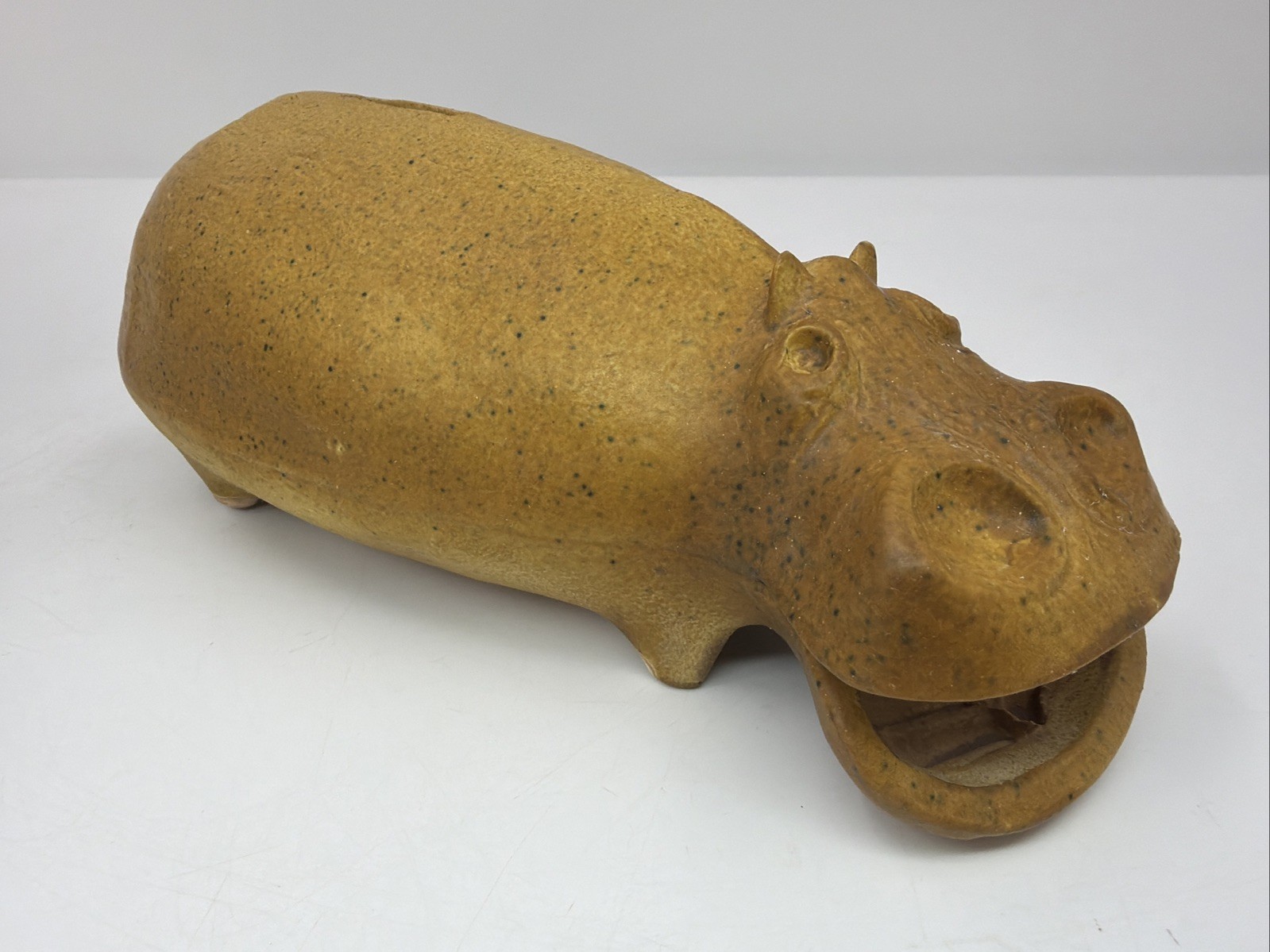 Vintage Bennington Pottery Vermont Hippopotamus Ceramic Bank #1565