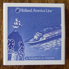Holland America Line Delft Ceramic Tile Coaster Rotterdam & Amsterdam picture