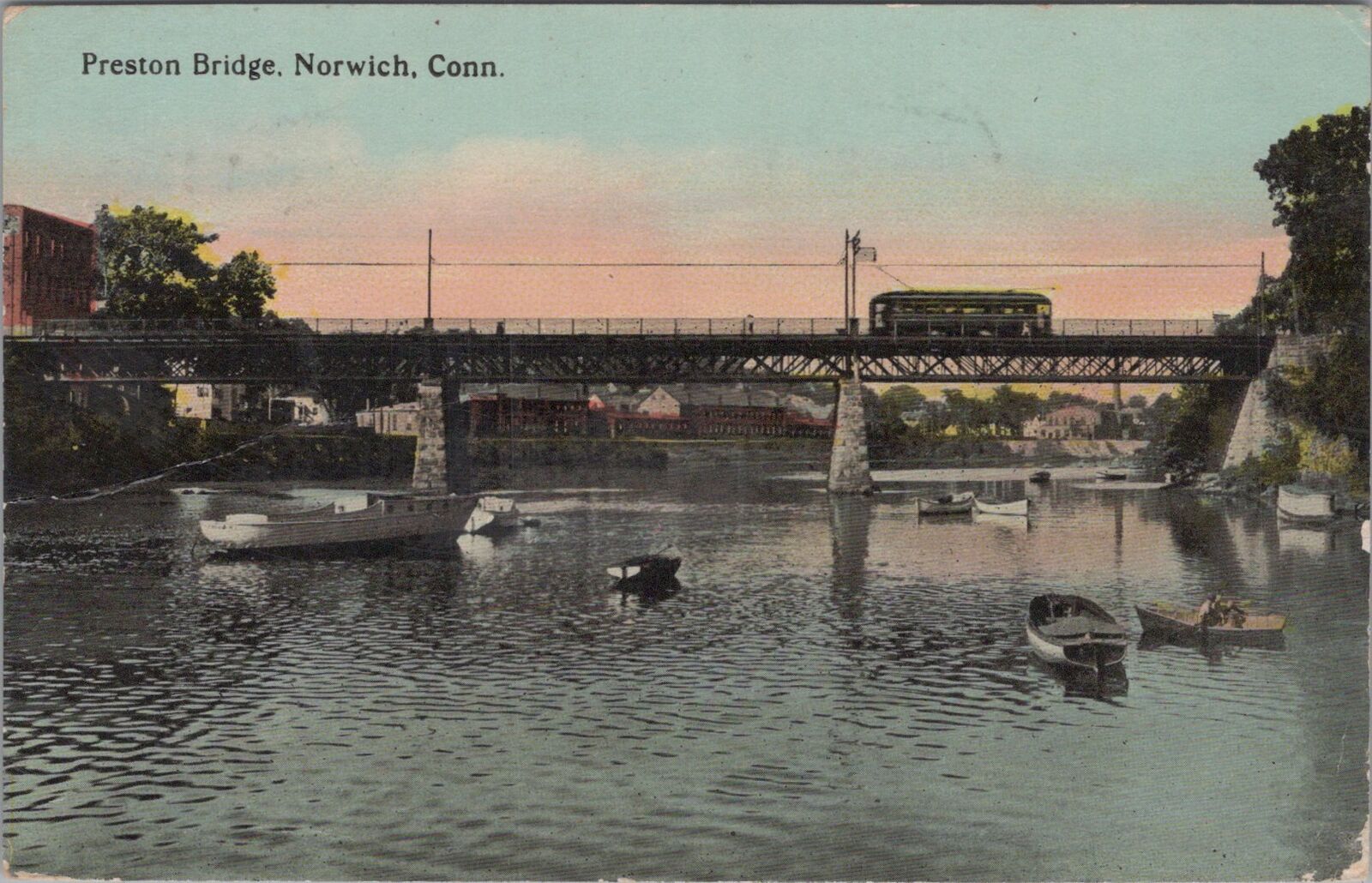 Postcard Preston Bridge Norwich CT 