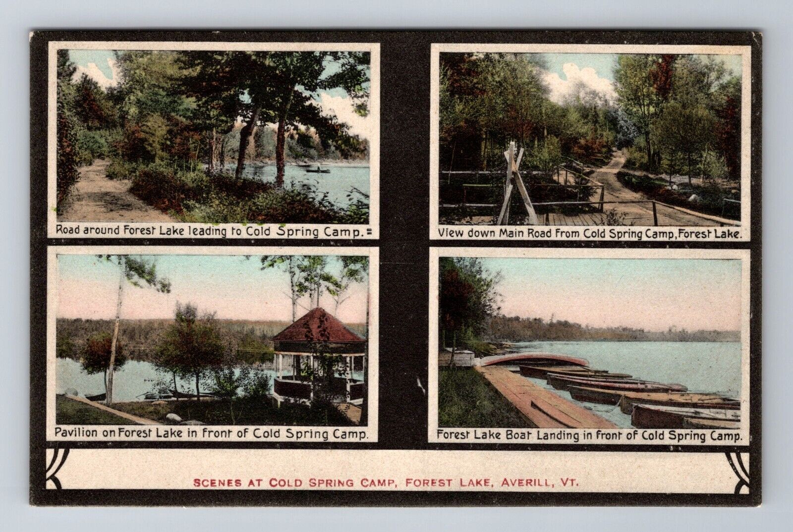 Averill VT-Vermont Scenic Cold Spring Camp on Forest Lake c1910 Vintage Postcard